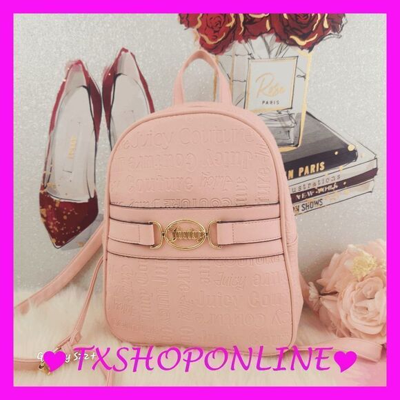 {Juicy Couture} Deboss Macroon Medallion Backpack Pink NWT